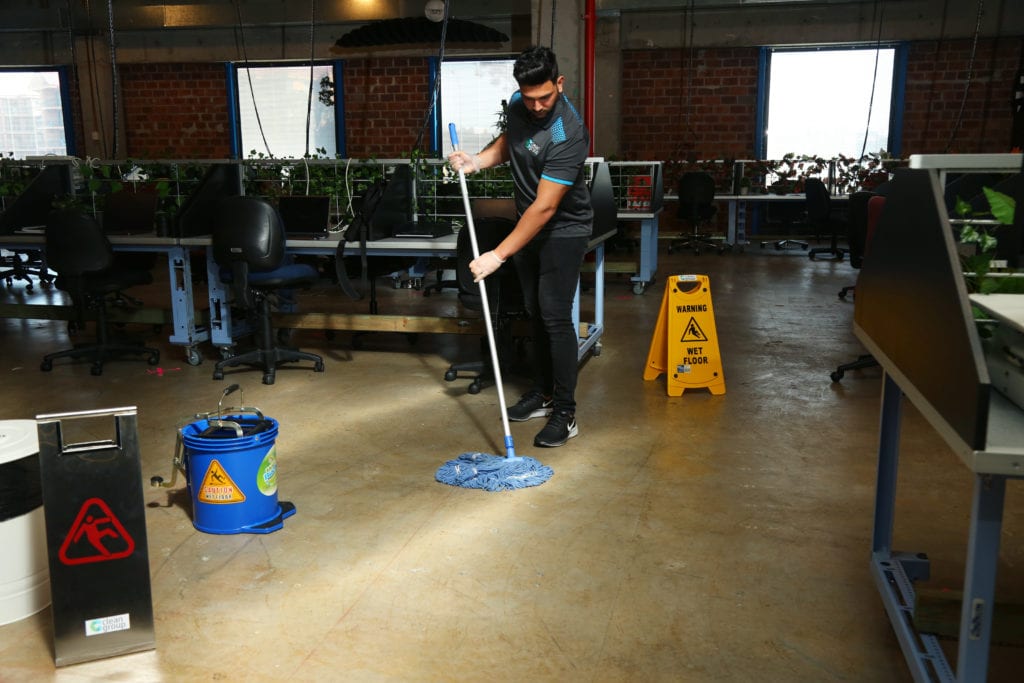 A “Wet Floor” Sign