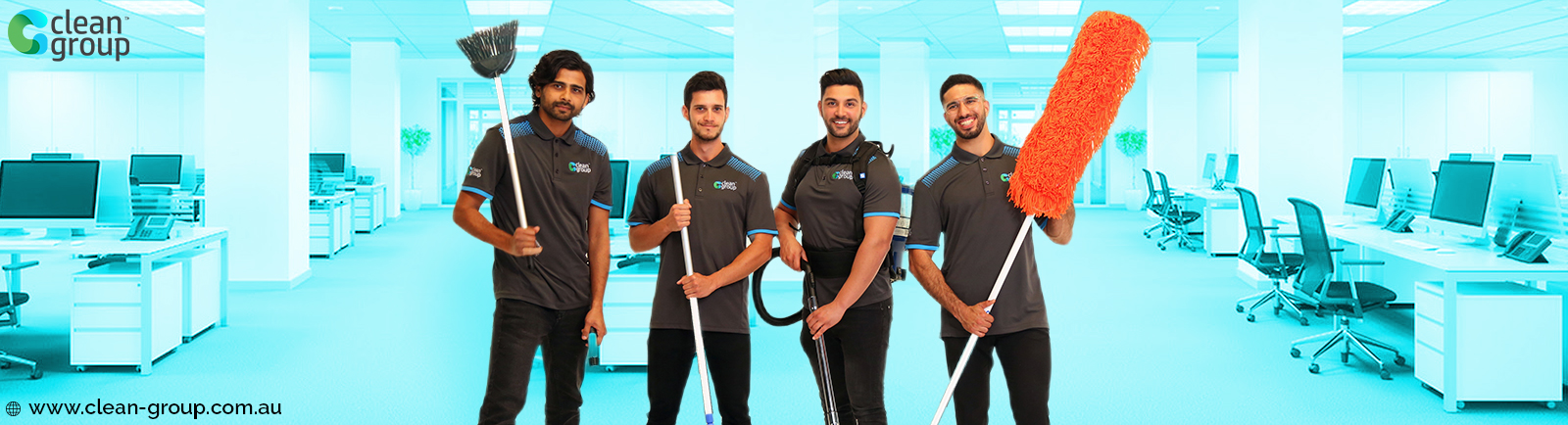 Commercial cleaning team